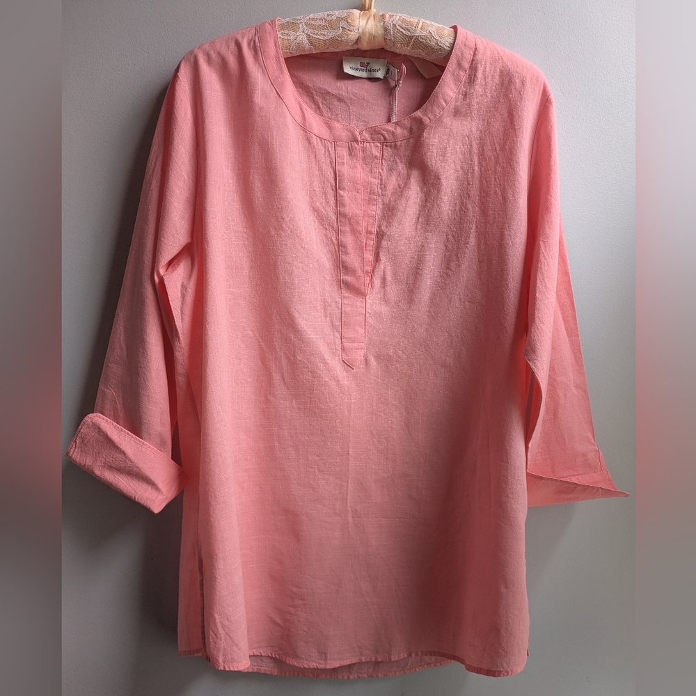 NWT... Vineyard Vines "Coral Sand" 100% Cotton Slub Tunic Size Small